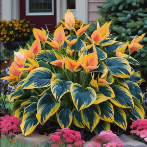 Хоста Флейм Данс купить по цене от 650р. в интернет-магазине «Посадика» с доставкой почтой в в Нарьян-Маре и по всей России – [изображение №1].